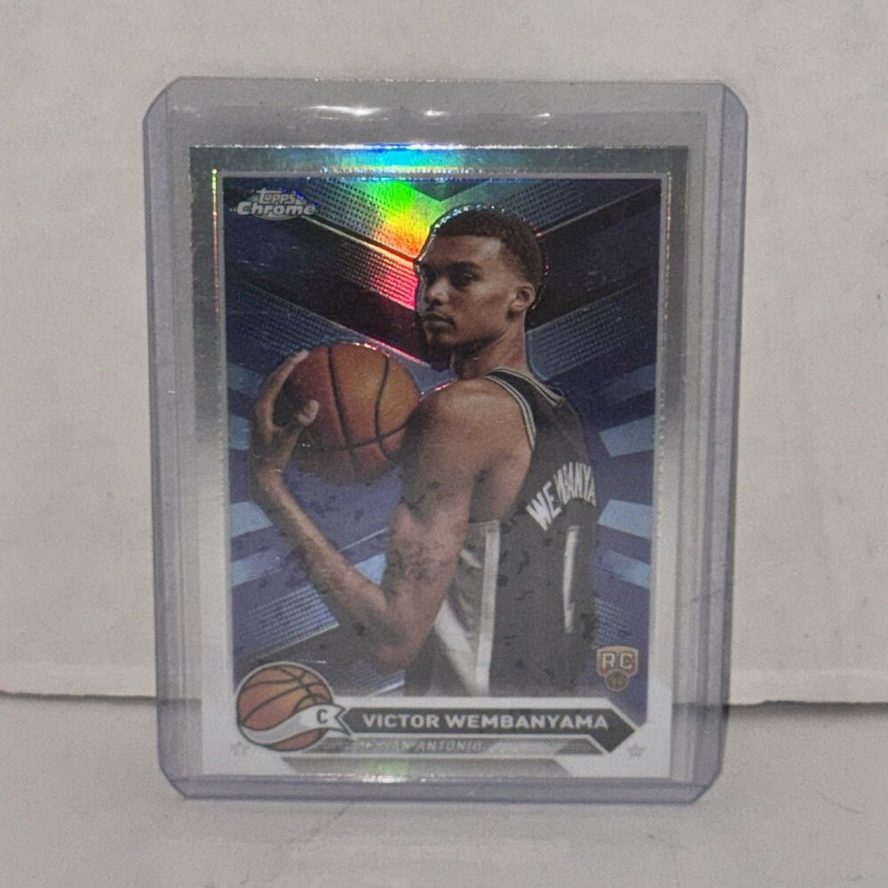 2023-24 Topps Chrome Victor Wembanyama RC Silver Refractor Rookie Card #1 Spurs